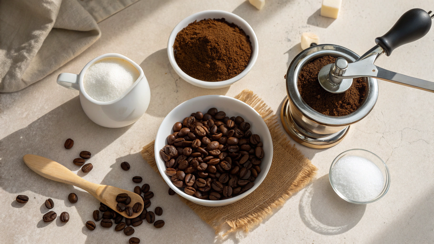 Ingredients for espresso drink recipes